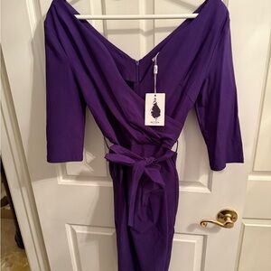 Elegant Purple Wrap Dress